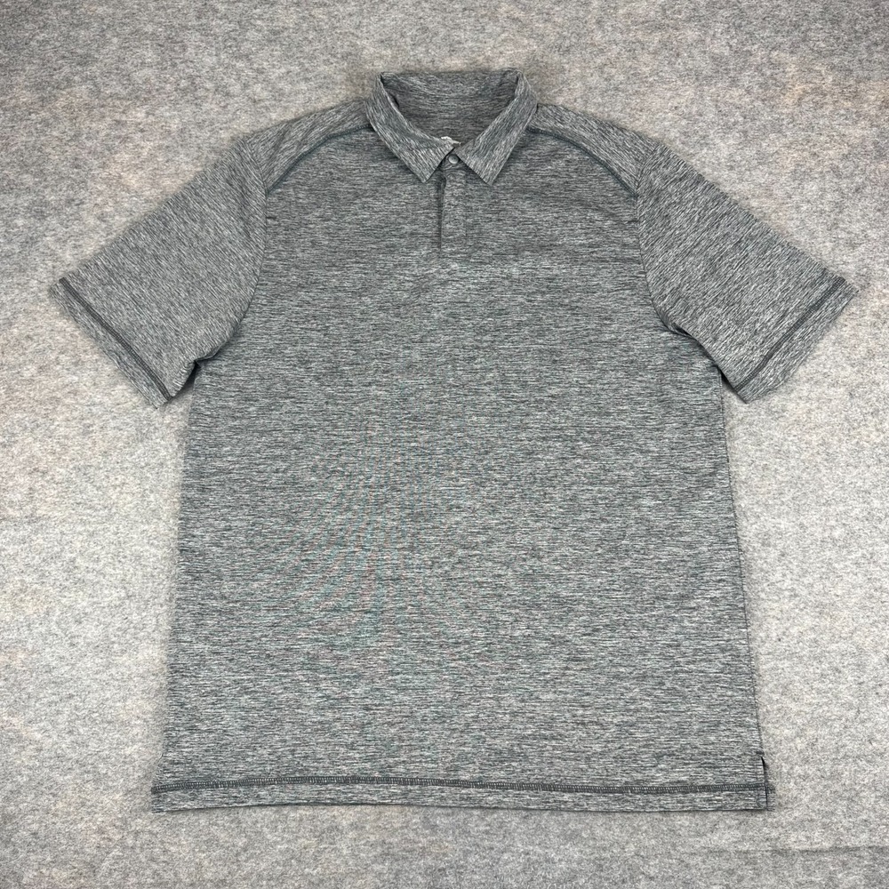 Tommy Bahama Polo Shirt Polyester Stretch Gray Mens Large L